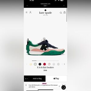 Kate Spade Pink and Navy  Sneakers with Green Trim